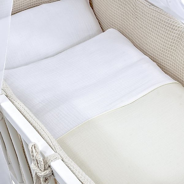 Baby-Delux Stubenbett Beistellbett Komplettset Waffelpique Musselin, Stillb günstig online kaufen