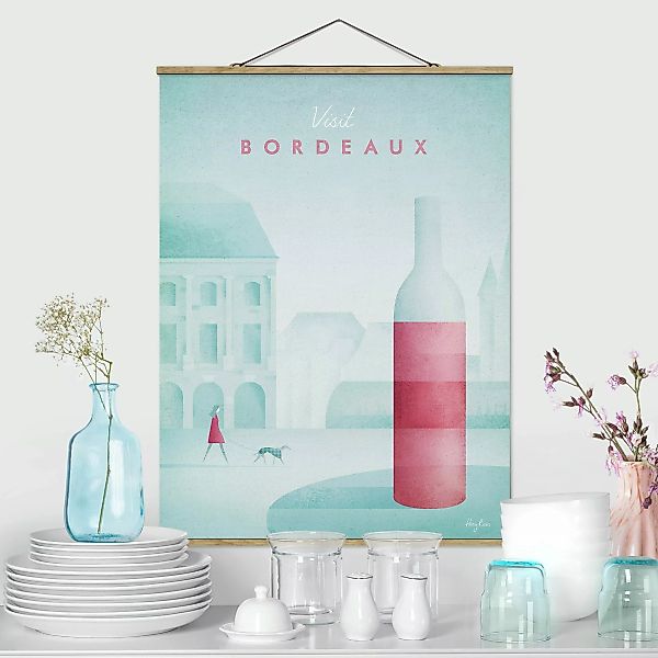 Stoffbild Architektur mit Posterleisten - Hochformat Reiseposter - Bordeaux günstig online kaufen