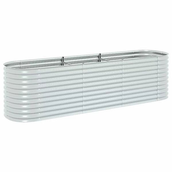 vidaXL Garten-Hochbeet 320x80x81 cm Stahl Silbern 660428 günstig online kaufen