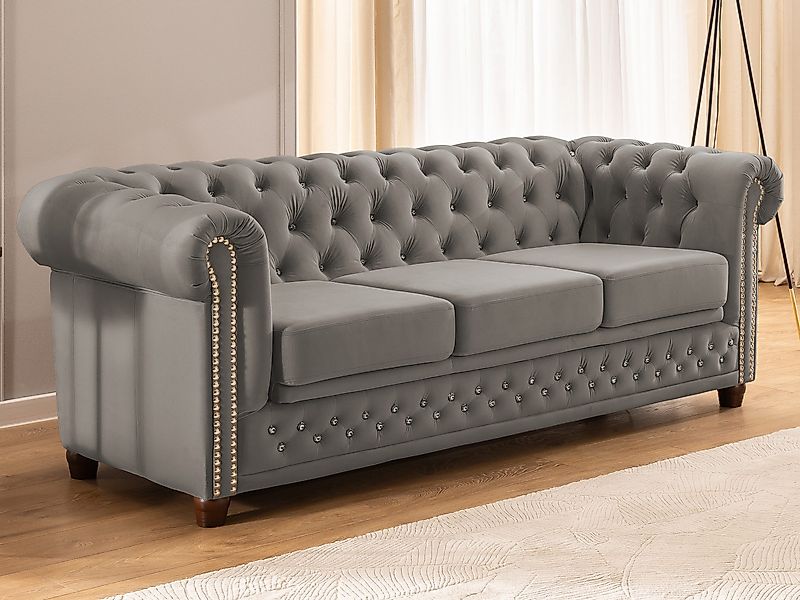 S-Style Möbel Chesterfield-Sofa 3-Sitzer mit Schlaffunktion günstig online kaufen