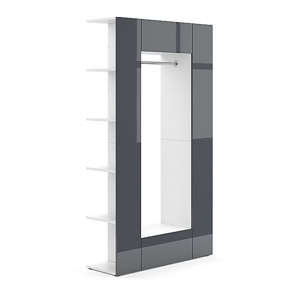 Vicco Garderoben-Set Mats, Anthrazit Hochglanz/Weiß, 36.6 x 191 cm, (kein S günstig online kaufen