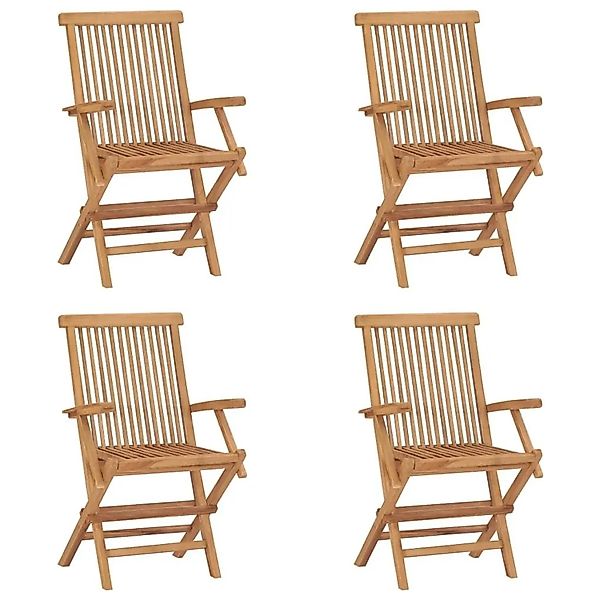 vidaXL Klappbare Gartenstühle 4 Stk Massivholz Teak 3096593 günstig online kaufen