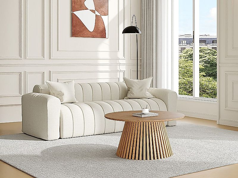 Couchtisch mit Eichenfurnier – Natur – CARMIZA günstig online kaufen