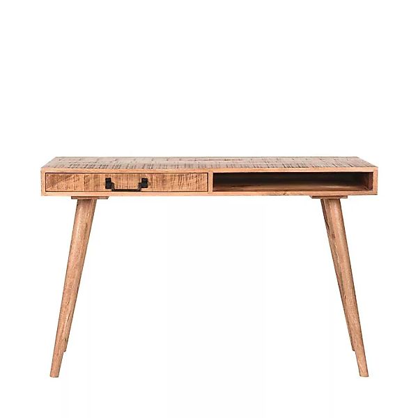 Loft Design Schreibtisch aus Mangobaum Massivholz einer Schublade günstig online kaufen