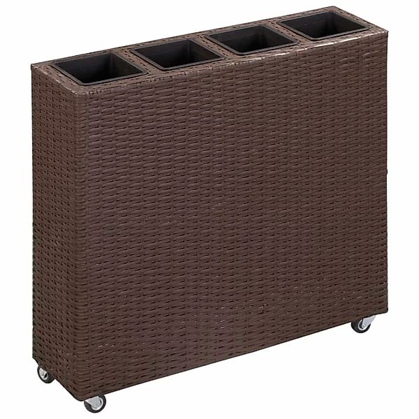 Garten-hochbeet Mit 4 Töpfen 80x22x79 Cm Poly Rattan Schwarz günstig online kaufen