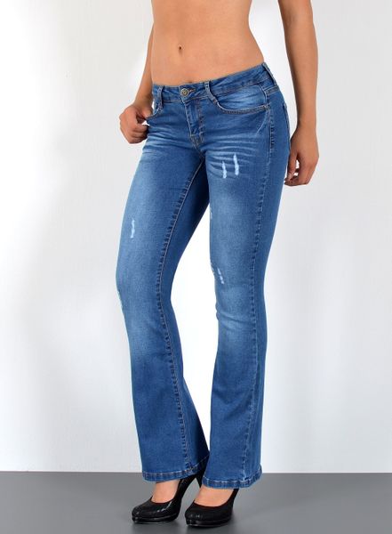 ESRA Bootcut-Jeans Damen Schlagjeans mit weitem günstig online kaufen