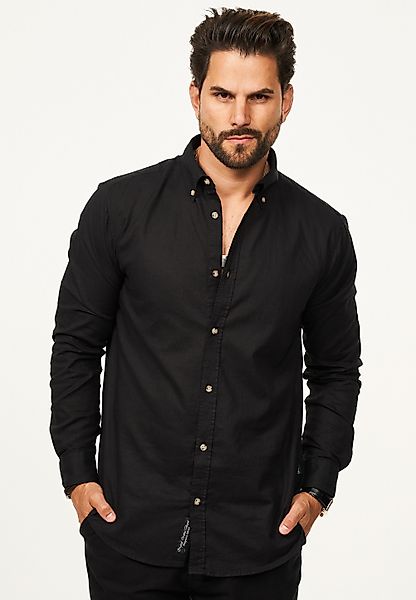 behype Langarmhemd aus Leinen im Regular-Fit günstig online kaufen