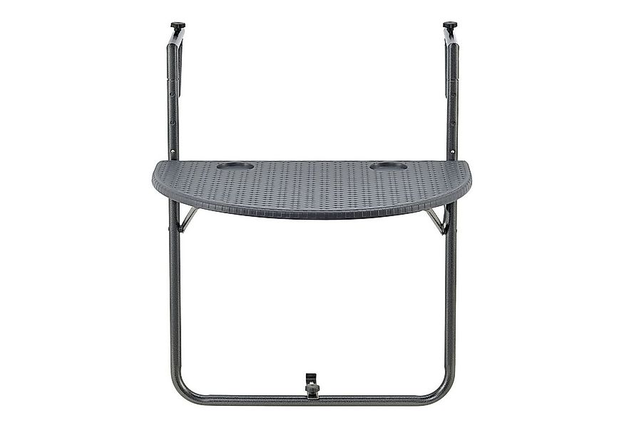 en.casa Balkonhängetisch, »Cicala« 84x60x64 cm Halbrund Stahl Dunkelgrau günstig online kaufen