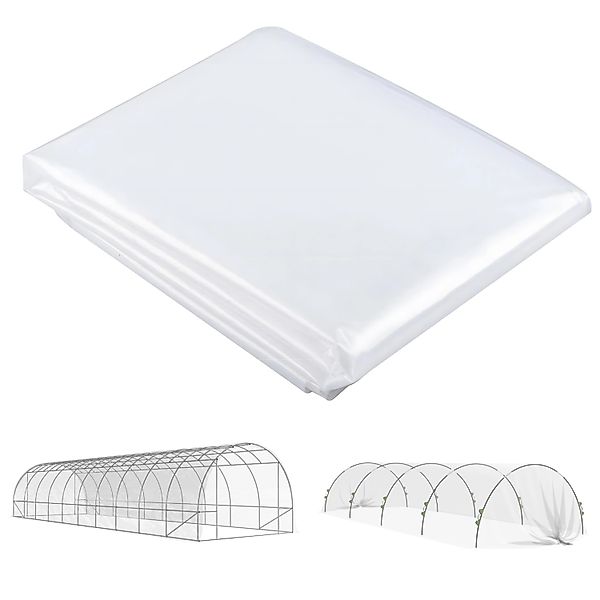 Outsunny Gewächshausfolie Wasserdicht UV Schutz Kunststoff Transparent günstig online kaufen