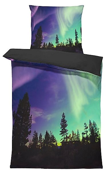 One Home Bettwäsche Polarlichter, Mikrofaser, 4 teilig, Nordlichter Wende günstig online kaufen