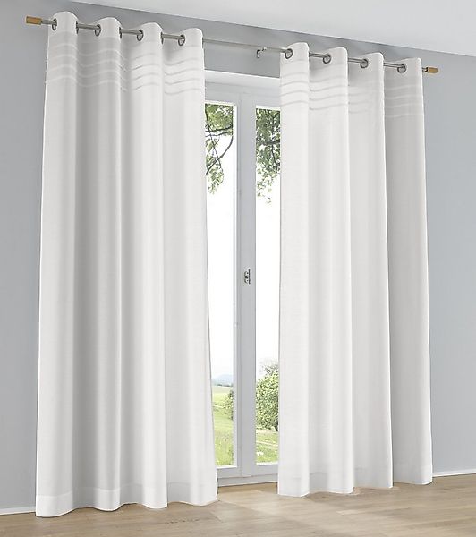 Kutti Vorhang Kessy (1 St), Ösen, halbtransparent, Eleganter Uni-Vorhang mi günstig online kaufen
