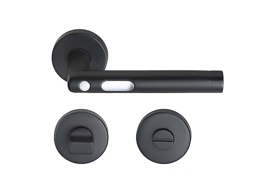 MeinTürgriff Drückergarnitur Orbit Schwarz LED Türgriff für Innentüren Rose günstig online kaufen