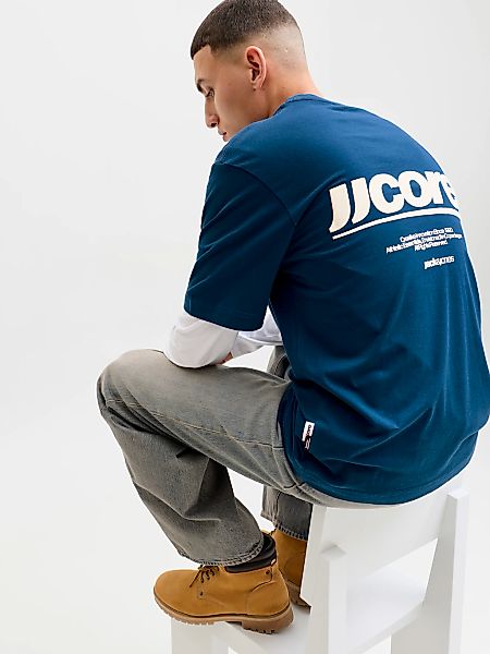 Jack & Jones T-Shirt "JCOCLUB BACK TEXT PRNT TEE SS CREW SN" mit Print günstig online kaufen