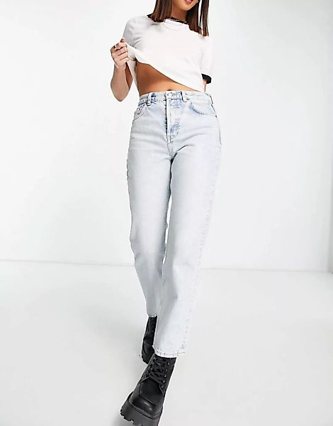 Topshop – Editor – Ausgeblichene Jeans aus recycelter Baumwollmischung-Blau günstig online kaufen