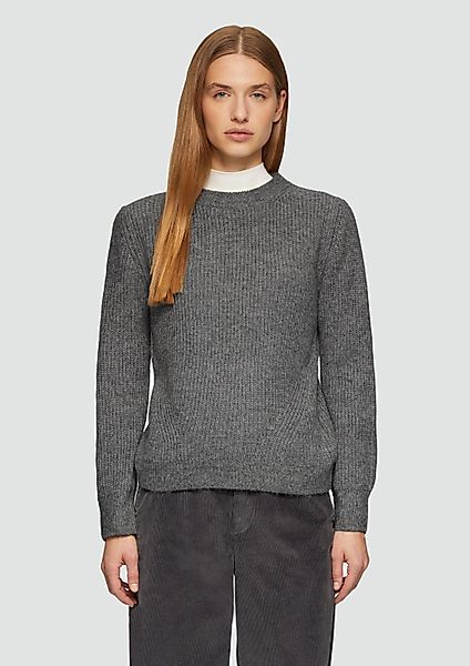 s.Oliver Longpullover Strickpullover Strickpullover mit Rippdetail günstig online kaufen