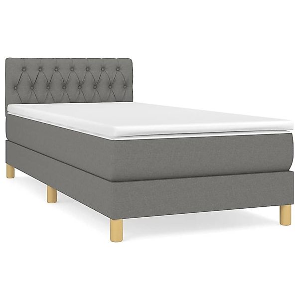 Vidaxl Boxspringbett Mit Matratze Dunkelgrau 80x200 Cm Stoff günstig online kaufen