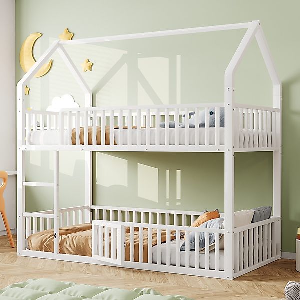 Flieks Etagenbett, Metallbett Hochbett Hausbett 90x200cm günstig online kaufen