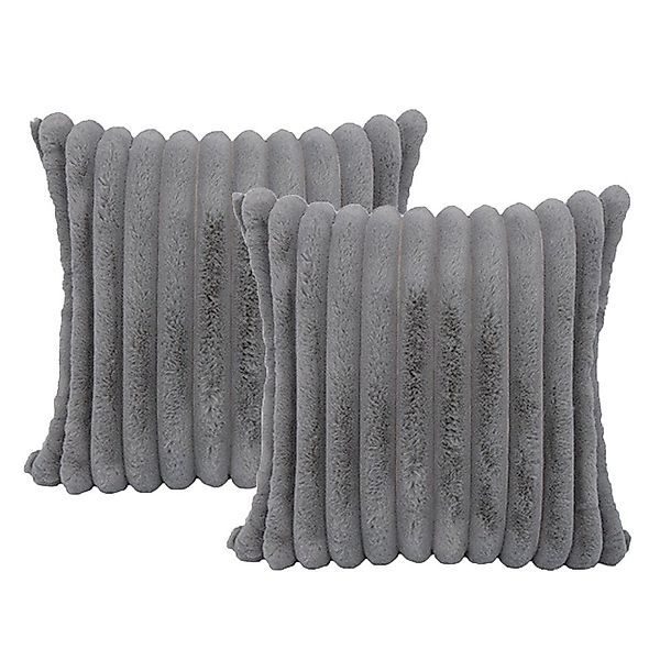 Coonoor Kissenbezug 45x45 cm Plüsch Deko Kissenbezüge Weich Gestreift Kisse günstig online kaufen