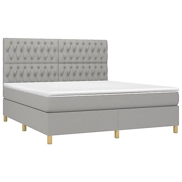 vidaXL Boxspringbett mit Matratze Hellgrau 180x200 cm Stoff 3142593 günstig online kaufen