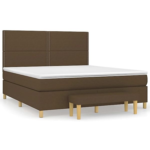 vidaXL Boxspringbett mit Matratze Dunkelbraun 160x200 cm Stoff1358447 günstig online kaufen