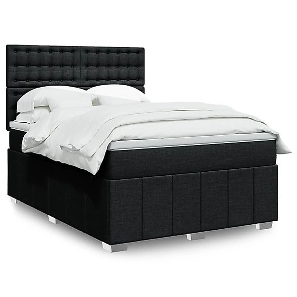 vidaXL Boxspringbett mit Matratze Schwarz 160x200 cm Stoff 3294035 günstig online kaufen