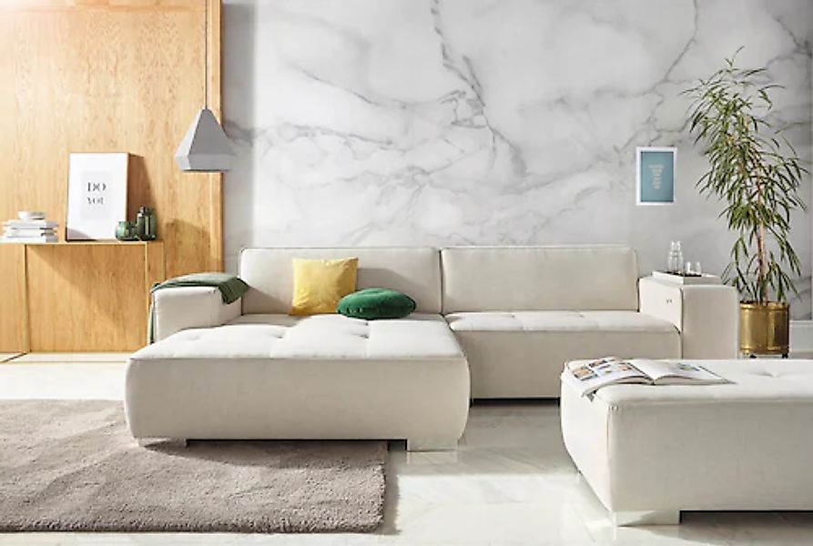 Home affaire Ecksofa »Sapporo L-Form« wahlweise Bettfunktion oder Sitztiefe günstig online kaufen