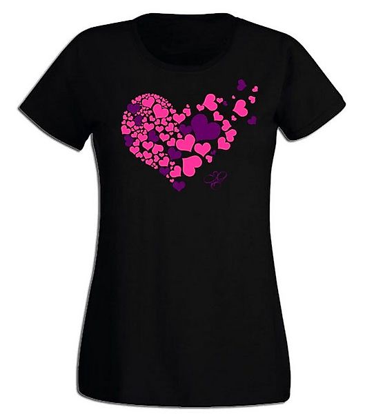 G-graphics T-Shirt Damen T-Shirt - Herz Pink-Purple-Collection, mit trendig günstig online kaufen
