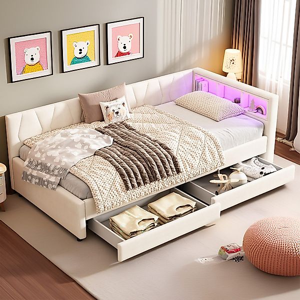 REDOM Schlafsofa Modernes Polsterbett mit LED-Beleuchtung, günstig online kaufen