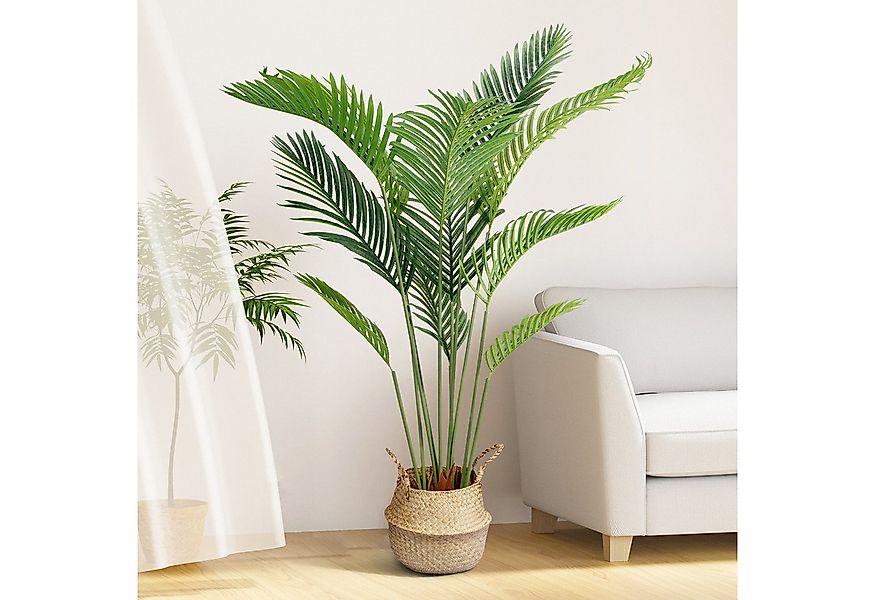 Kunstpflanze 160cm Künstliche Pflanzen im Topf Groß Fake Plant mit Seegras günstig online kaufen