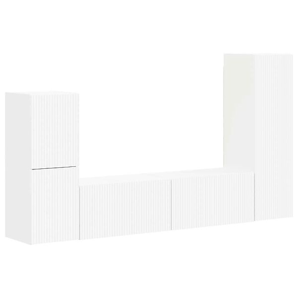 vidaXL TV-Schrankset Wandmontiert 4-Tlg Weiß Holzwerkstoff 3409024 günstig online kaufen
