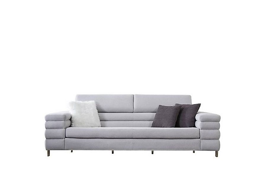 Xlmoebel 3-Sitzer Luxuriöses Dreisitzer-Sofa in Grau mit Holzgestell für da günstig online kaufen