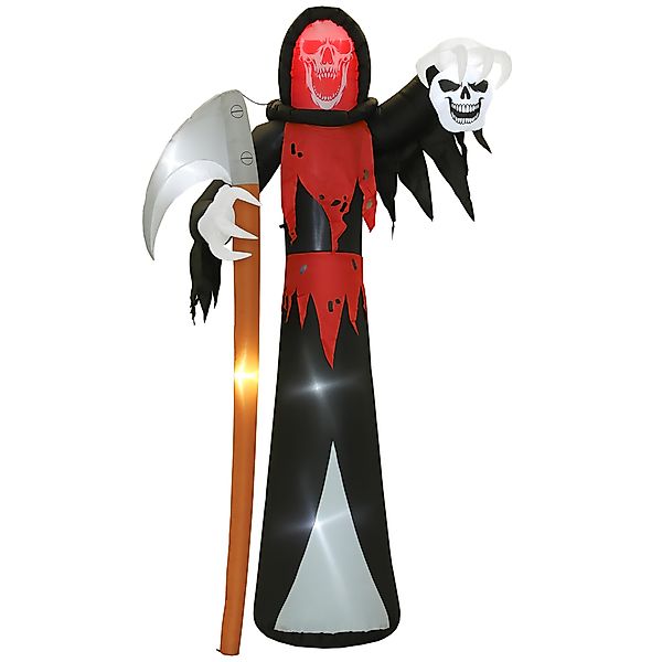 Outsunny Halloween-Dekoration 3,7 m riesiger Sensenmann mit LED-Beleuchtung günstig online kaufen