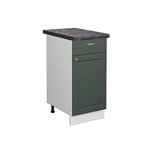 Vicco Küchenunterschrank Fame-Line Grün-Gold Landhaus/Weiß 40 cm AP Eiche günstig online kaufen