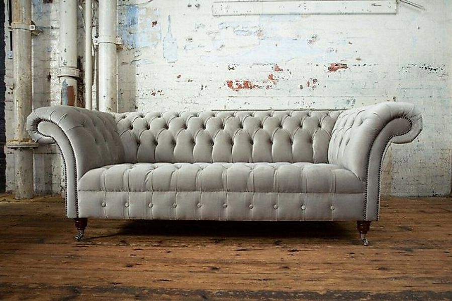 Xlmoebel 3-Sitzer Dreisitzer Chesterfield Couch mit Stoffbezug in 225cm Län günstig online kaufen