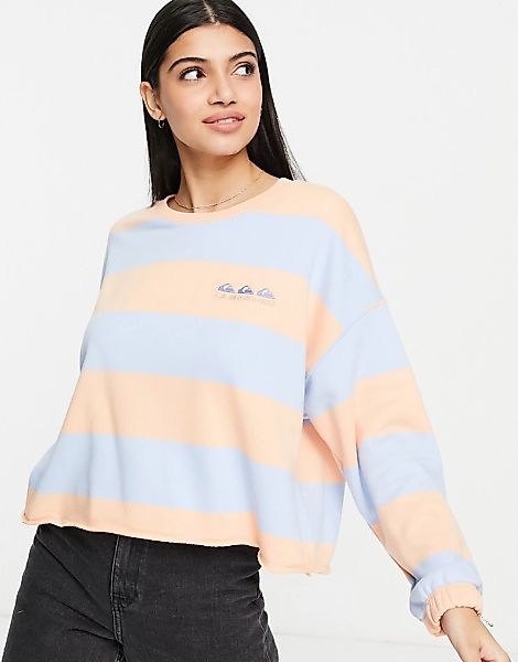 Quiksilver – Palm Roots – Gestreiftes Sweatshirt in Rosa günstig online kaufen
