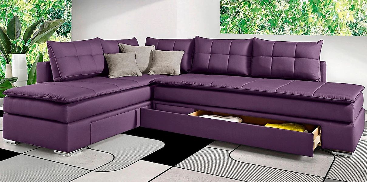 INOSIGN Ecksofa "Night & Day L-Form mit Dauer-Schlaffunktion ohne Armlehnen günstig online kaufen