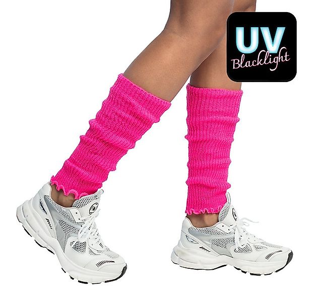 Boland Kostüm Beinwärmer Stulpen Muster Biene Maikäfer Regenbogen Neon-Pink günstig online kaufen