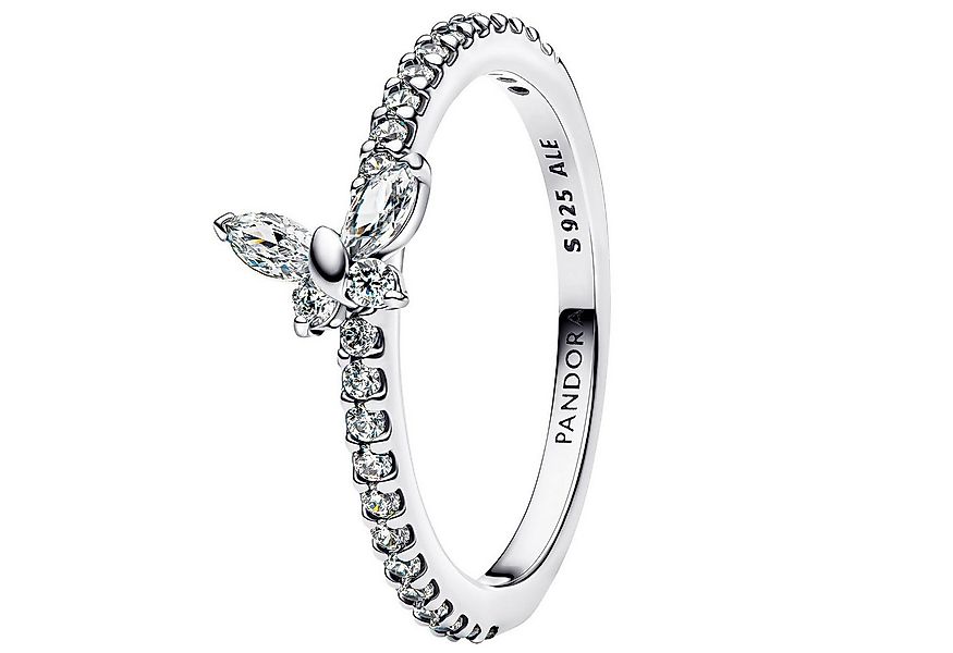 Pandora Silberring Silber Damenring Funkelnder Schmetterling Weiß günstig online kaufen