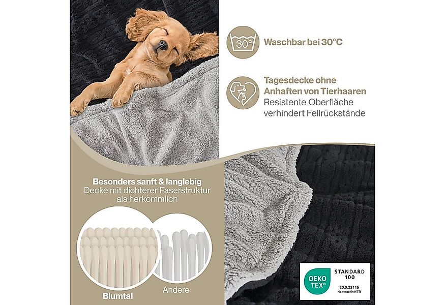 Wohndecke Oeko-TEX zertifizierte waschbare Wohn- & Kuscheldecke, Blumtal, m günstig online kaufen