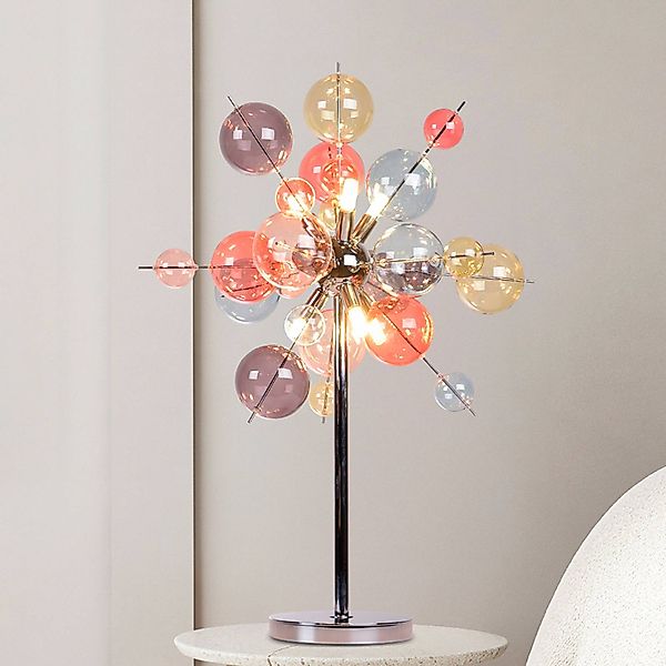 Tischleuchte Explosion, Glas, Pastell-bunt, chrom, G9 günstig online kaufen
