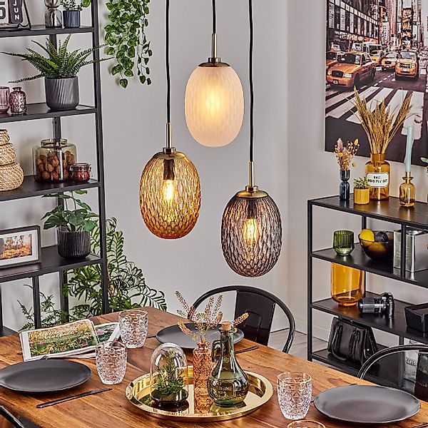 hofstein Hängeleuchte Hängelampe aus Metall/Glas in günstig online kaufen