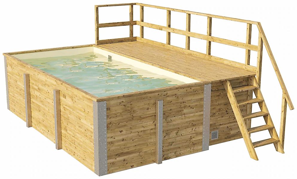 weka Rechteckpool "595 Gr. 1 mit Sonnendeck und Technikraum" BxLxH: 309x416 günstig online kaufen