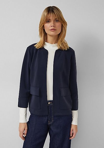 s.Oliver Sweatjacke Sweatshirt Jacke Verkürzte Sweatshirt-Jacke aus Scuba günstig online kaufen