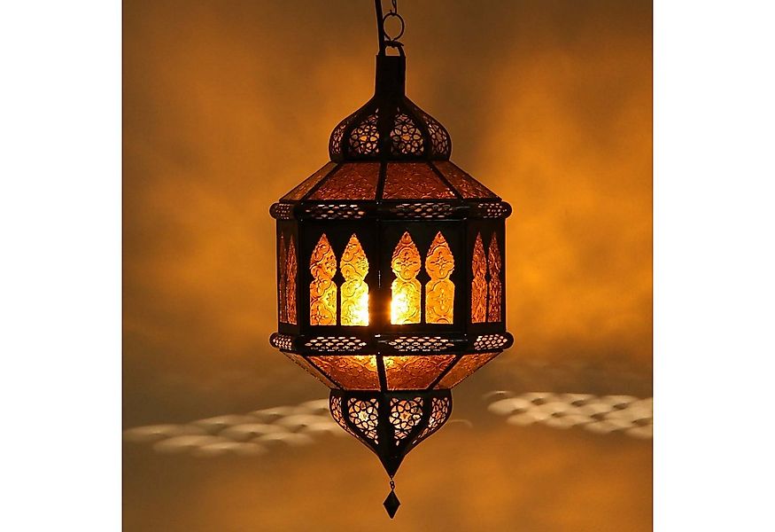 Casa Moro Hängeleuchte Orientalische Lampe Trombia Biban Gelb aus Glas & Ei günstig online kaufen