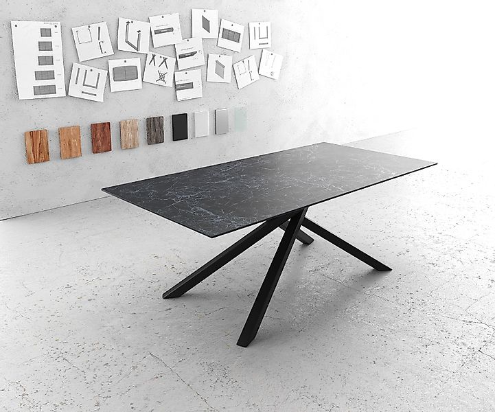 DELIFE Esstisch Edge, Keramik Laminam® Nero günstig online kaufen