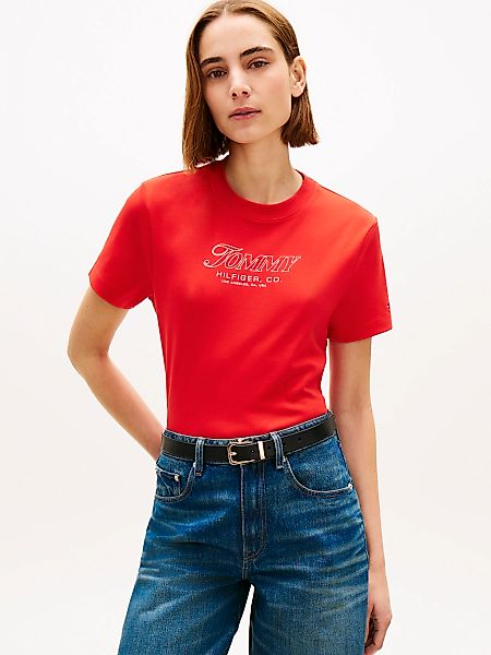 Tommy Hilfiger Kurzarmshirt "TILT GRAPHIC REG C-NK SS TEE" mit großem Logo- günstig online kaufen
