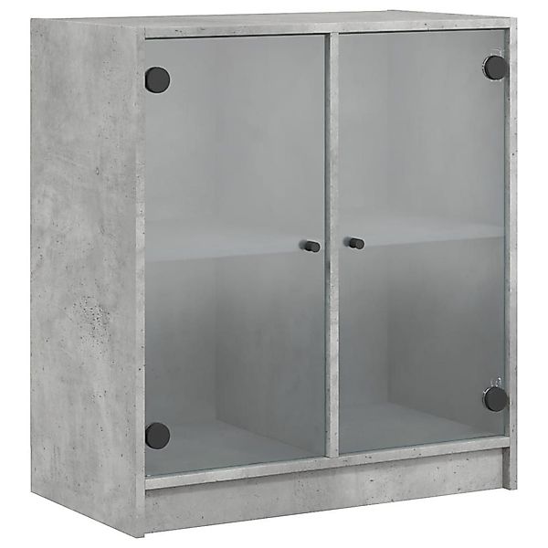 vidaXL Beistellschrank Beistellschrank mit Glastüren Betongrau günstig online kaufen
