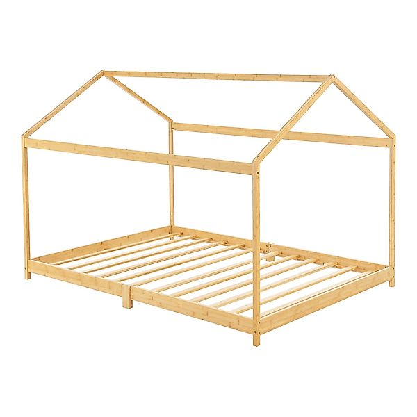 en.casa Kinderbett, »Vindafjord« Bambus Hausbett Haus-Optik günstig online kaufen