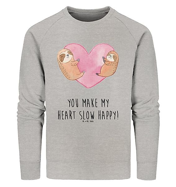 Mr. & Mrs. Panda Longpullover Faultiere Herz Größe S - Heather Grey - Gesch günstig online kaufen