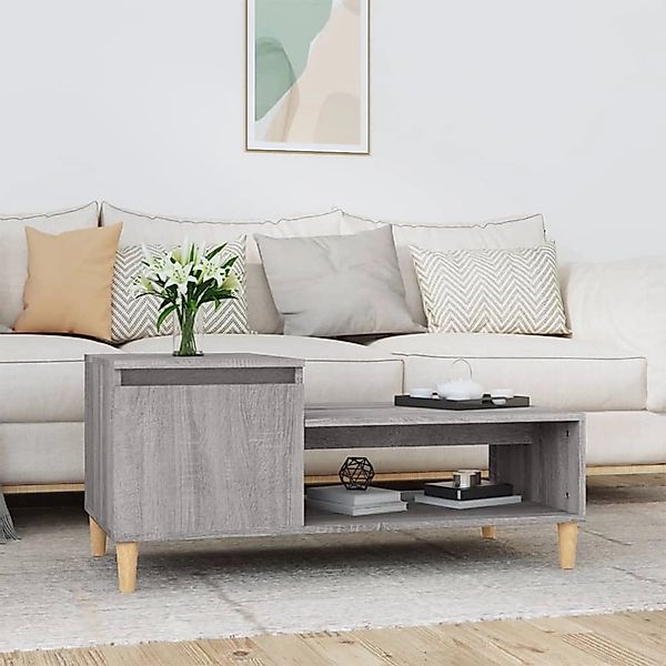 vidaXL Couchtisch Grau Sonoma 100x50x45 cm Holzwerkstoff Modell 2 günstig online kaufen